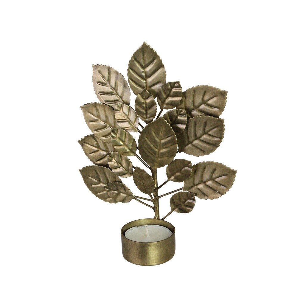 Leaf Tealight Sconce - Antique Brass