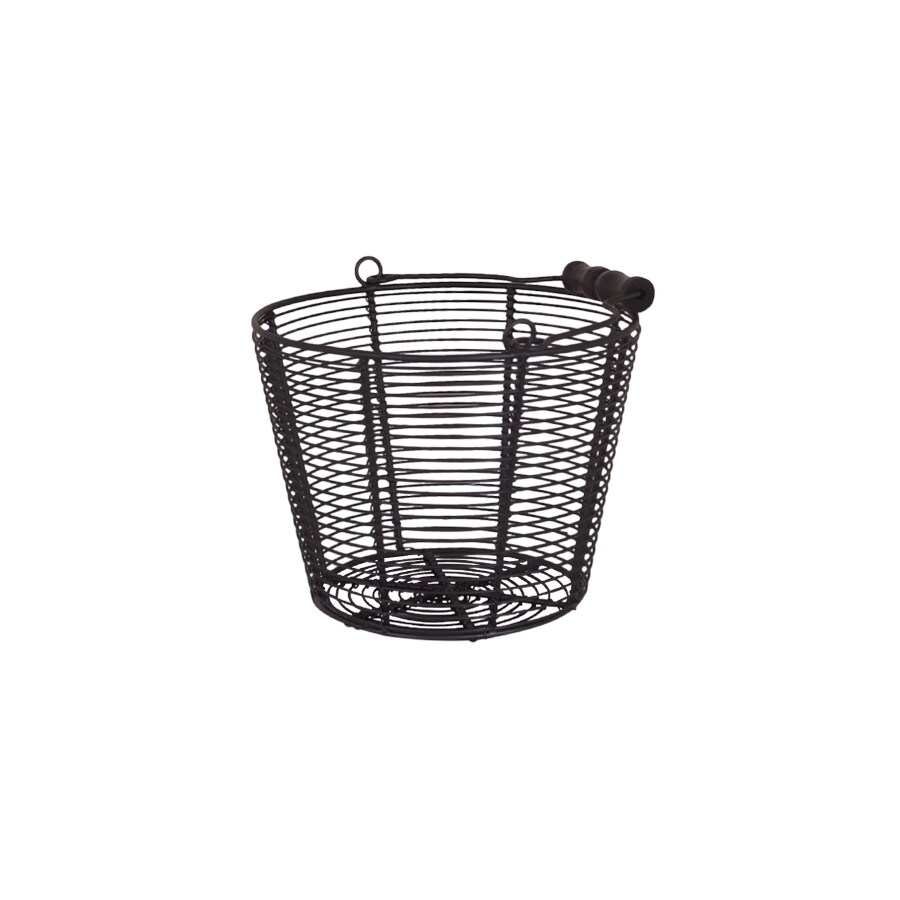Wire Basket w. Handle Coned Black Small