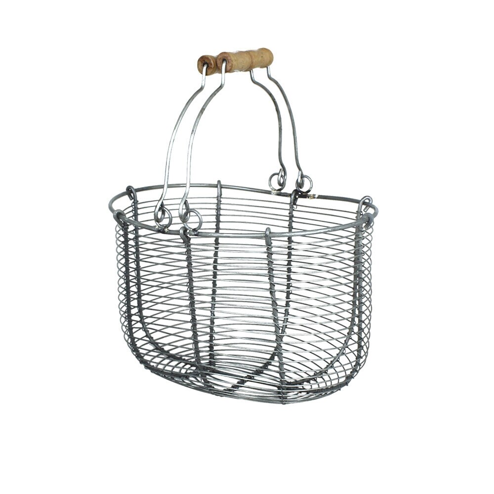Wire Basket Oval Zinc Large
