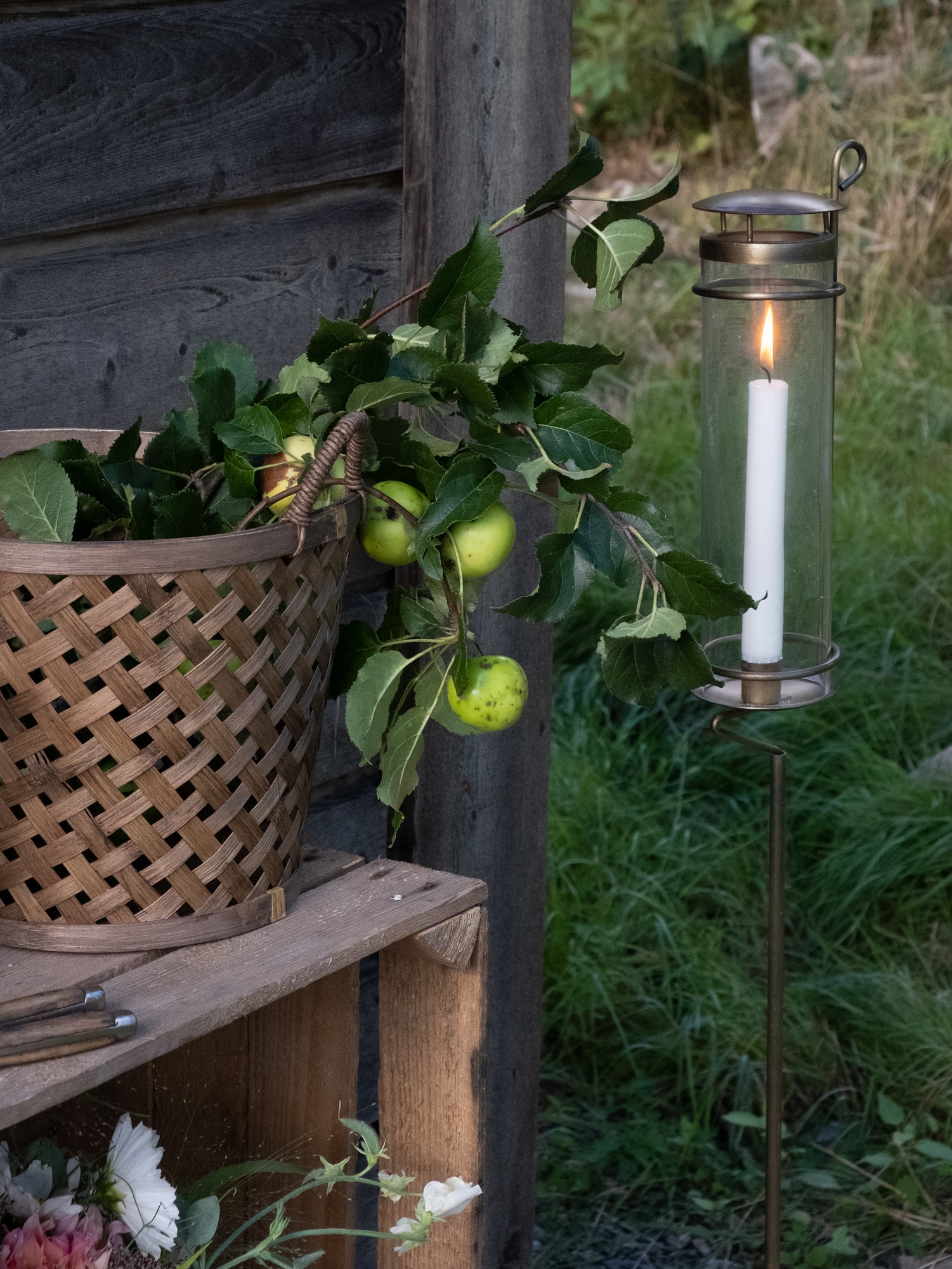 Lantern Sonja on Stick Antique Brass