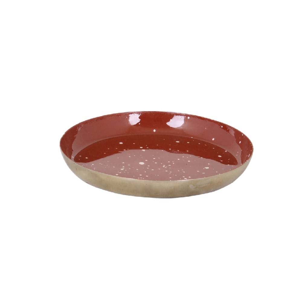 Small Tray Round Orange/Brass