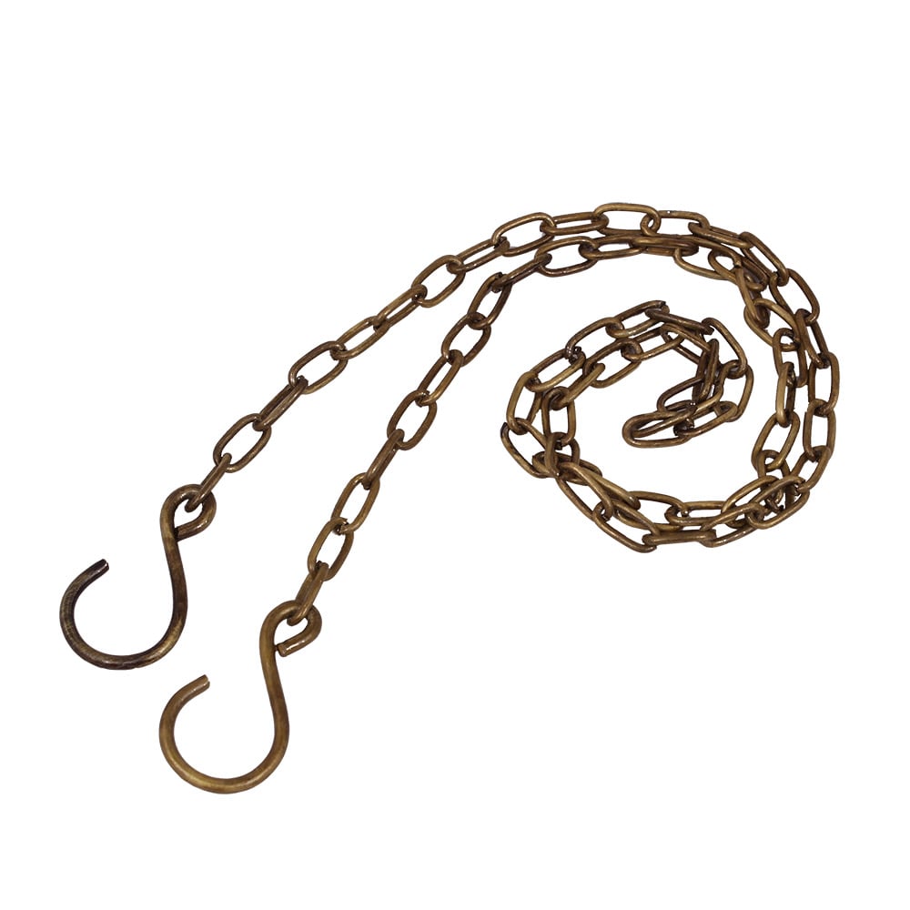 Chain 1m Thin Brass w. Hooks