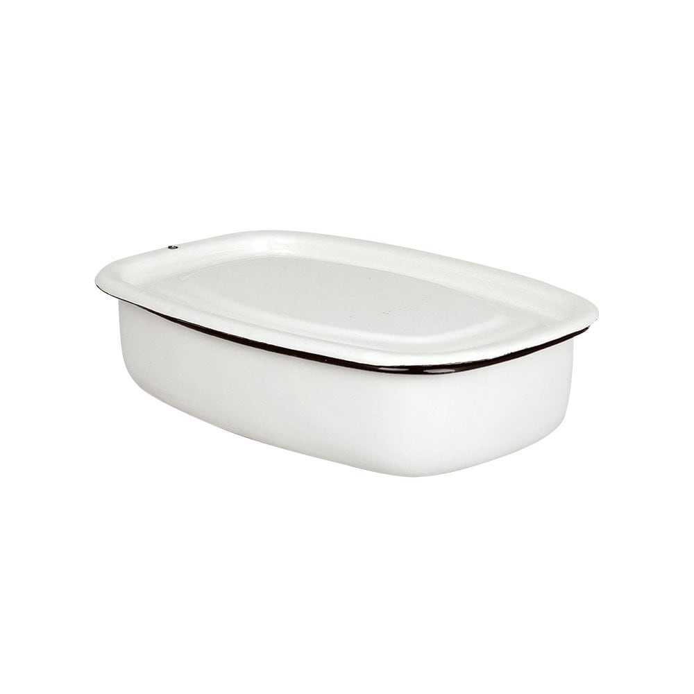 Oven Dish w. Lid Emil´s Enamel 1L Offwhite
