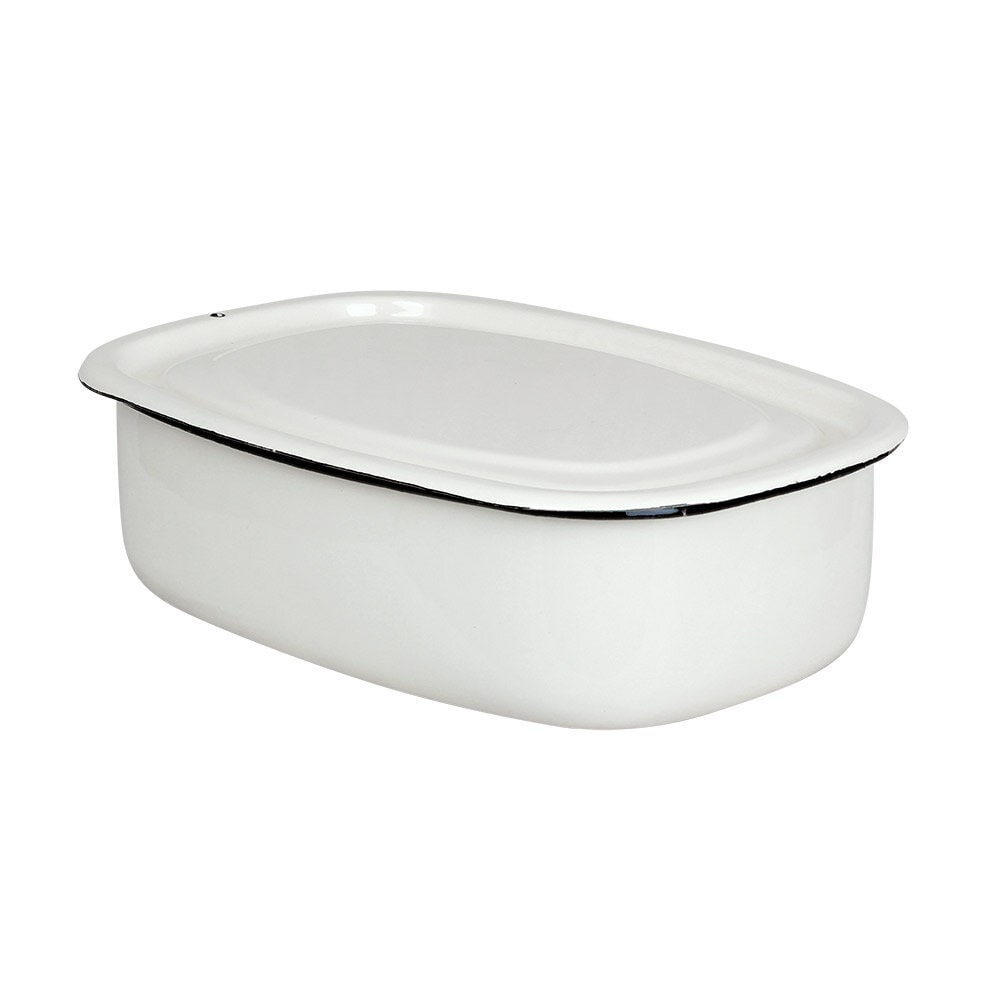 Oven Dish w. Lid Emil´s Enamel 1,5L Offwhite