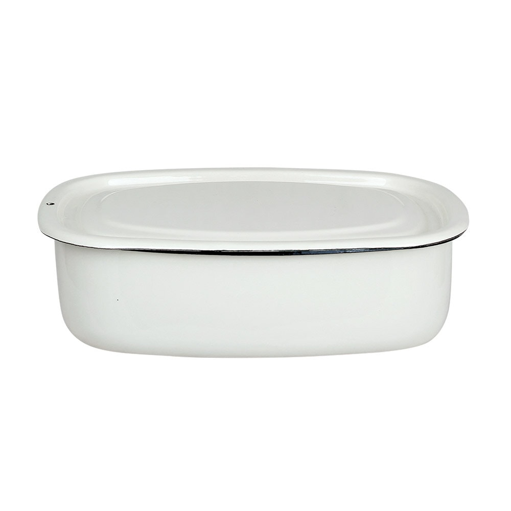 Oven Dish w. Lid Emil´s Enamel 1,5L Offwhite