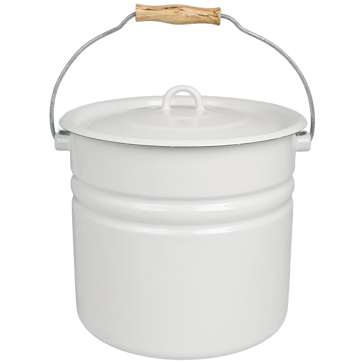 Bucket w. Lid Emil´s Enamel 12L Offwhite