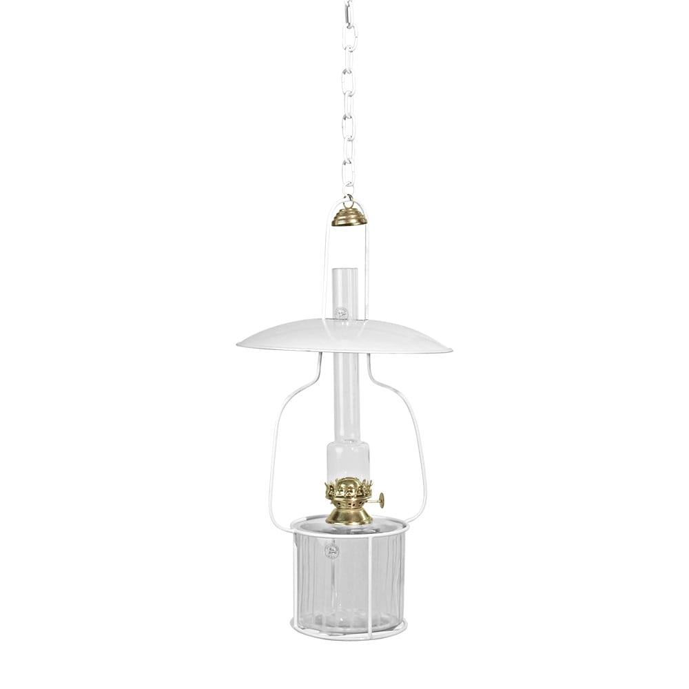 Hanging Kerosene Lamp White/Brass
