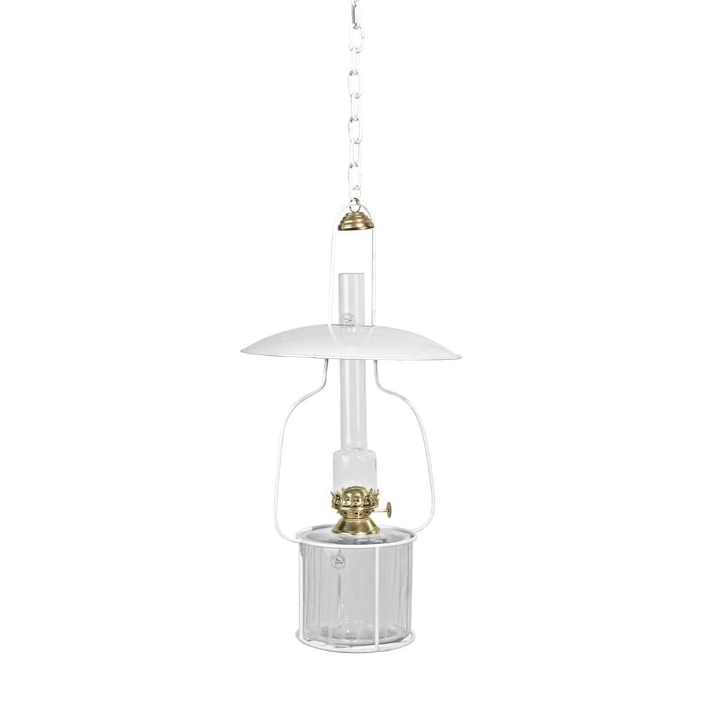 Hanging Kerosene Lamp White/Brass