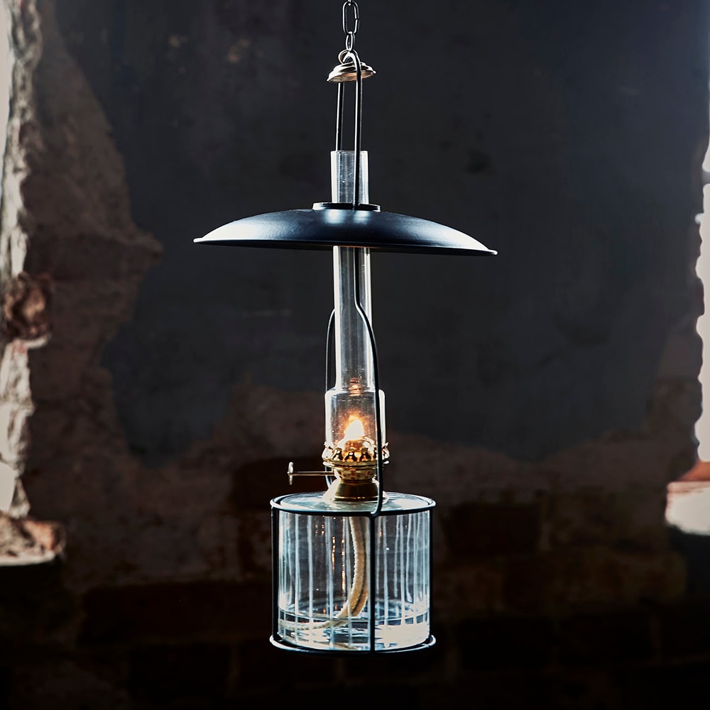 Hanging Kerosene Lamp Black/Brass