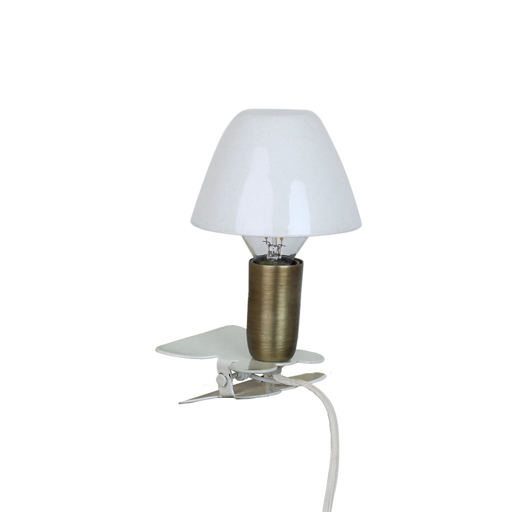 Lamp Mini On Clip Antique White