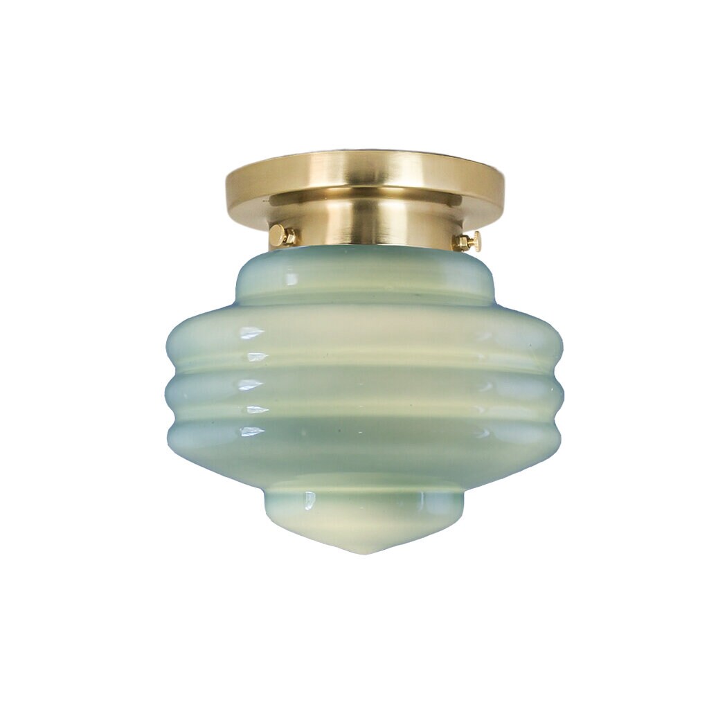 Bathroom Ceiling Lamp Valter Brass/Opal Green