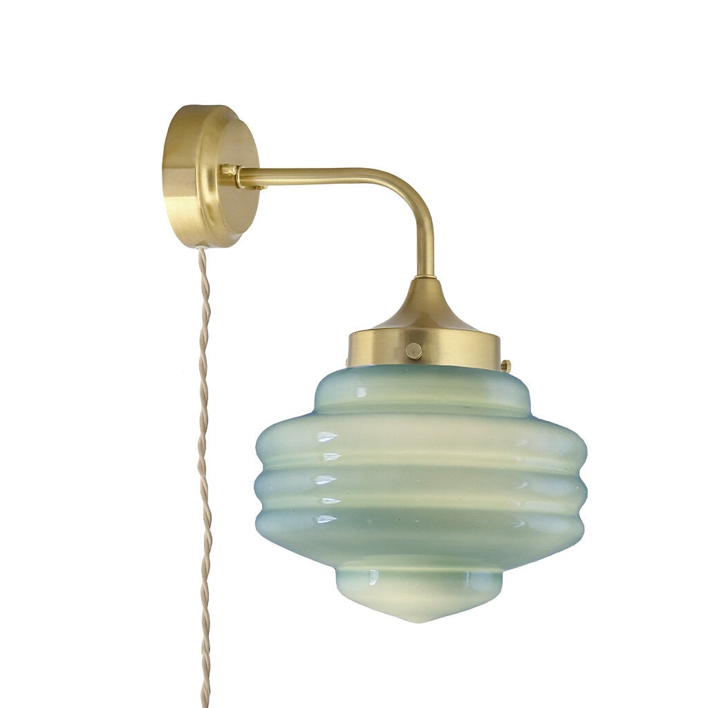 Wall Lamp Valter Brass/Opal Green