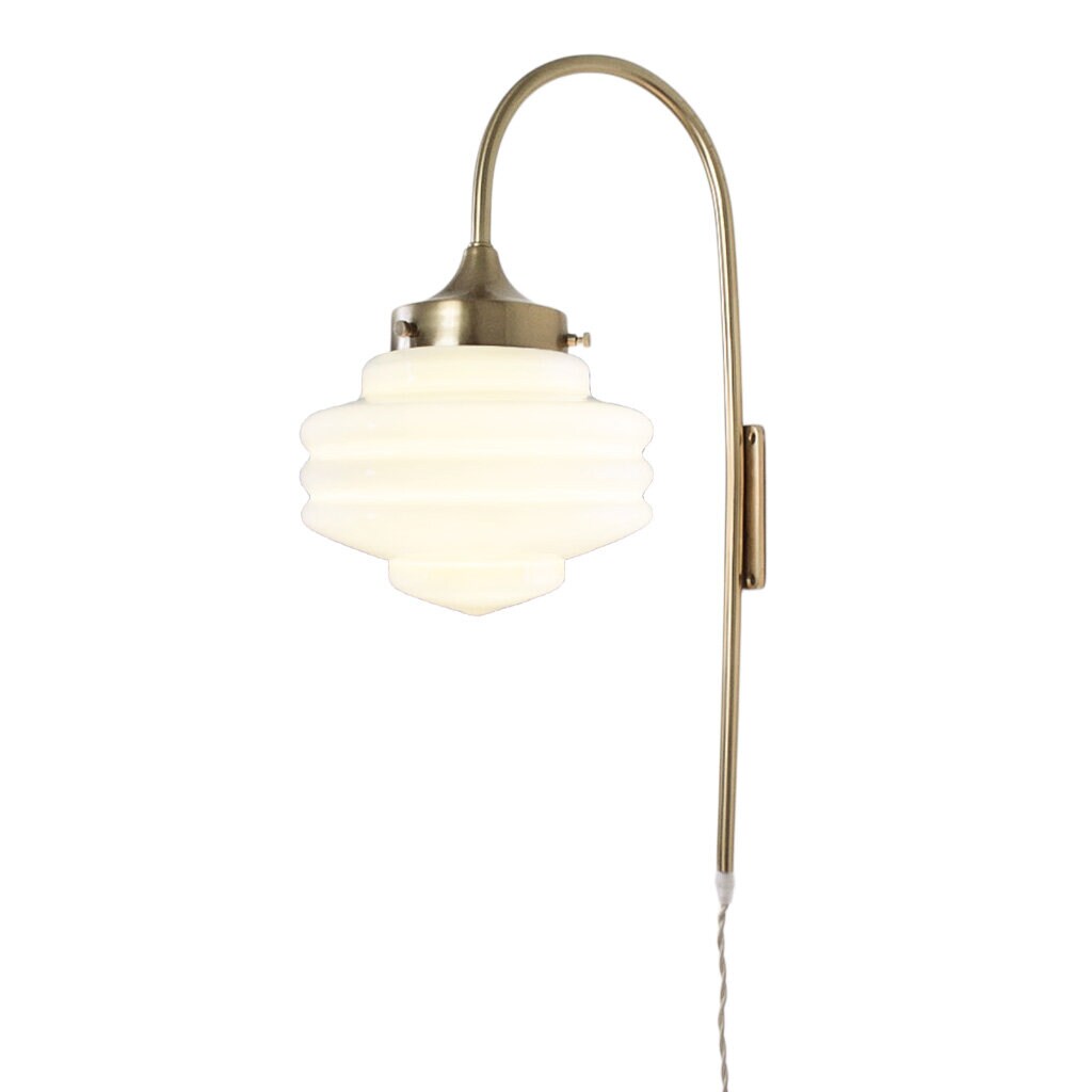 Wall Lamp Rounded Valter Brass/Opal White