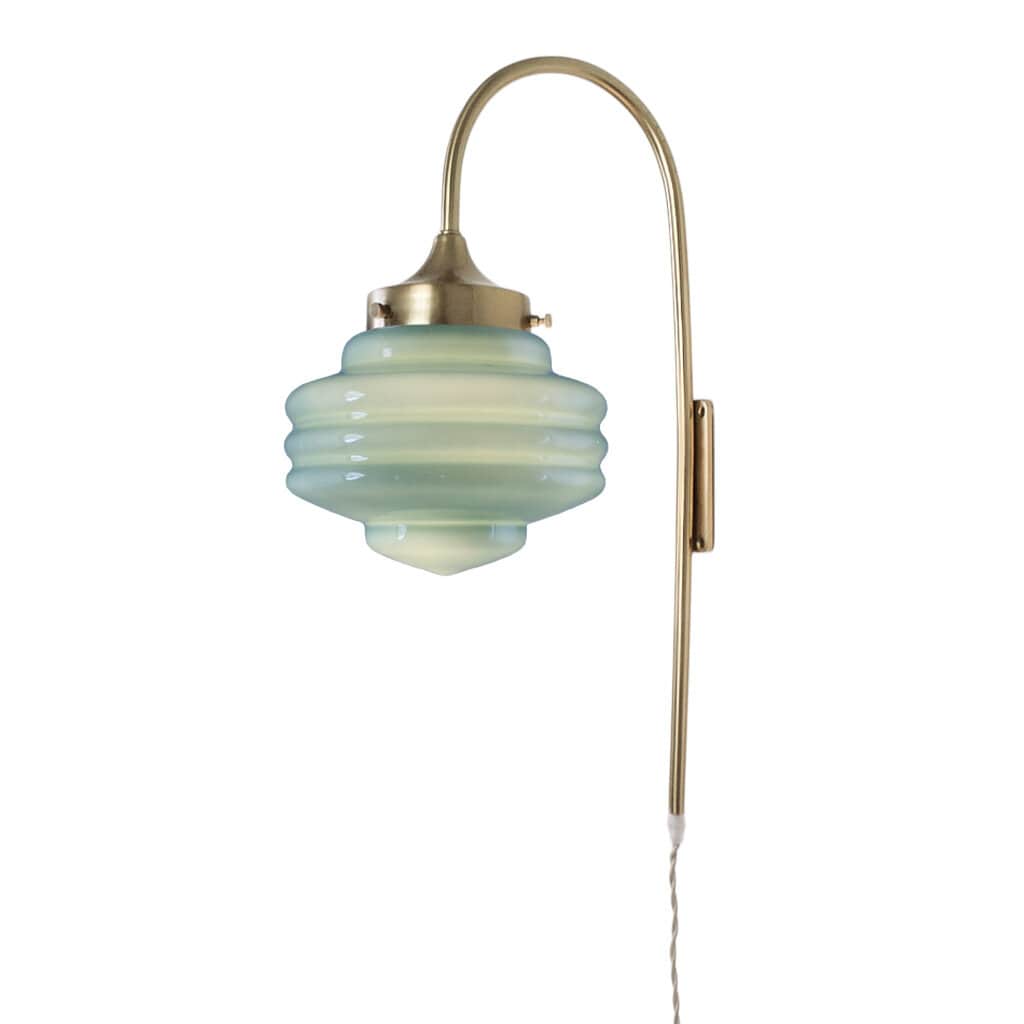 Wall Lamp Rounded Valter Brass/Opal Green