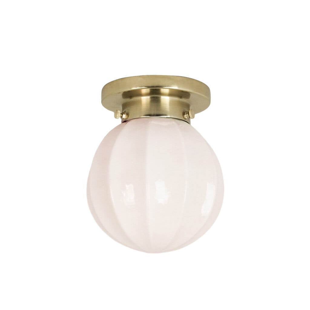 Bathroom Ceiling Lamp Marit Brass/Opal Beige Small