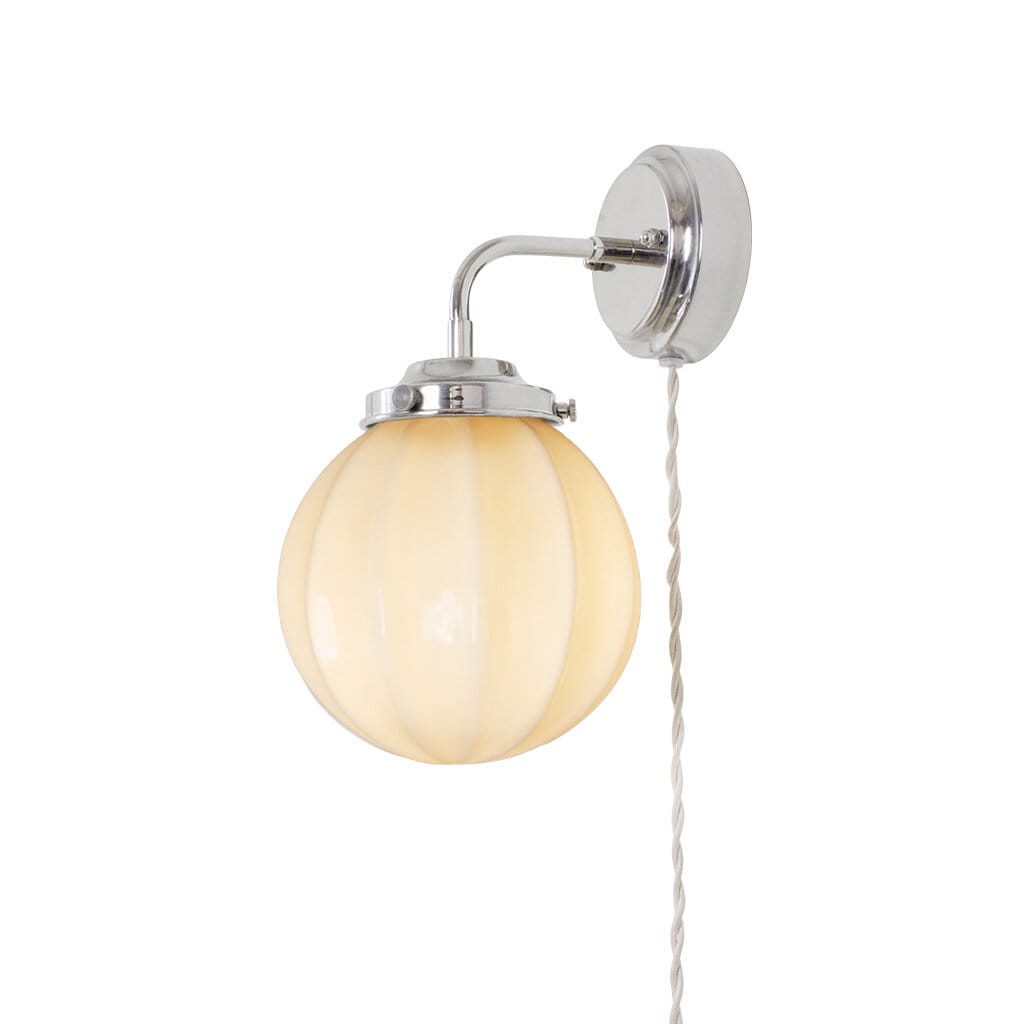 Wall Lamp Marit Nickel/Opal Beige Small