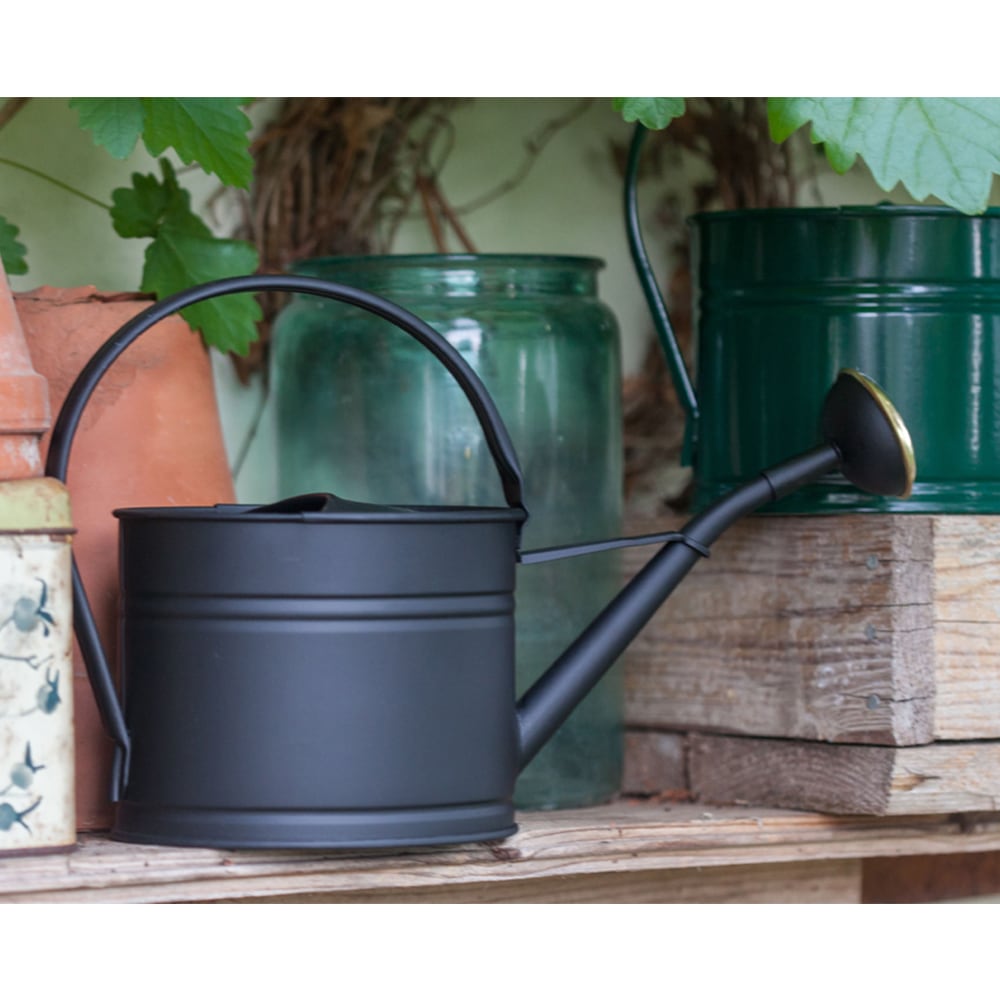 Watering Can Oval Matt Black 1,7L