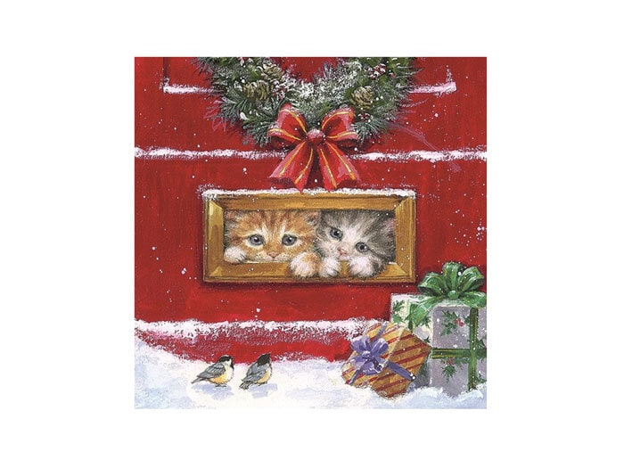 Napkin Christmas Cats
