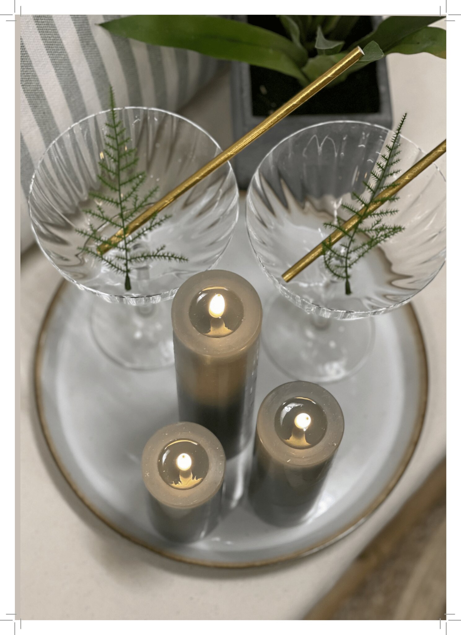 Pillar Candle LED Sand 10 cm