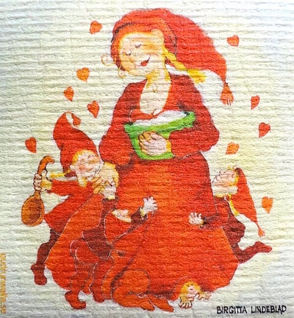 Dishcloth Mrs Claus Birgitta Lindeblad