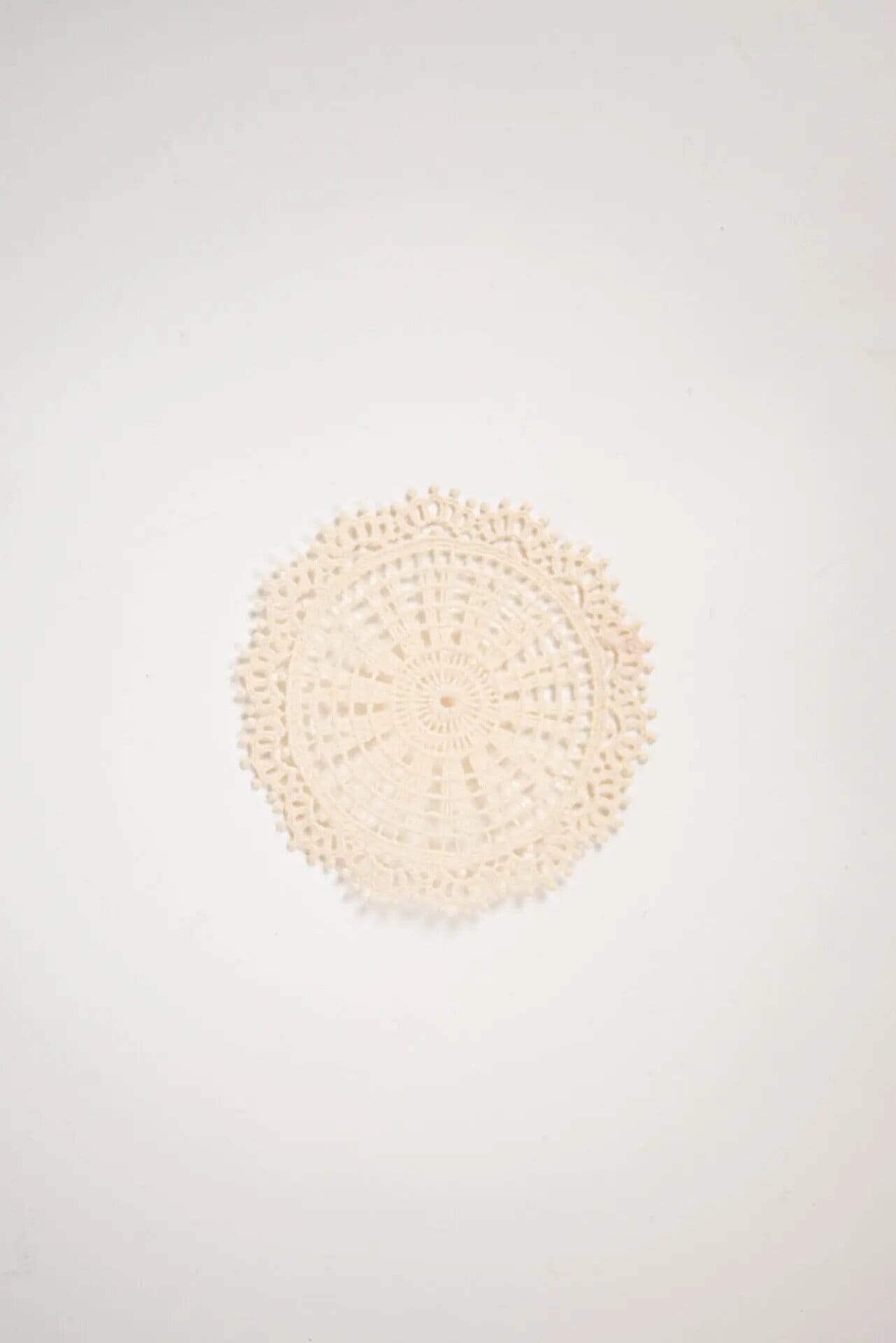 Coaster Crocheted White
