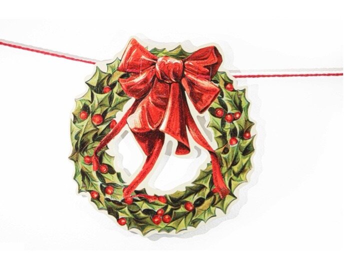 Garland Christmas Wreath w. Glitter