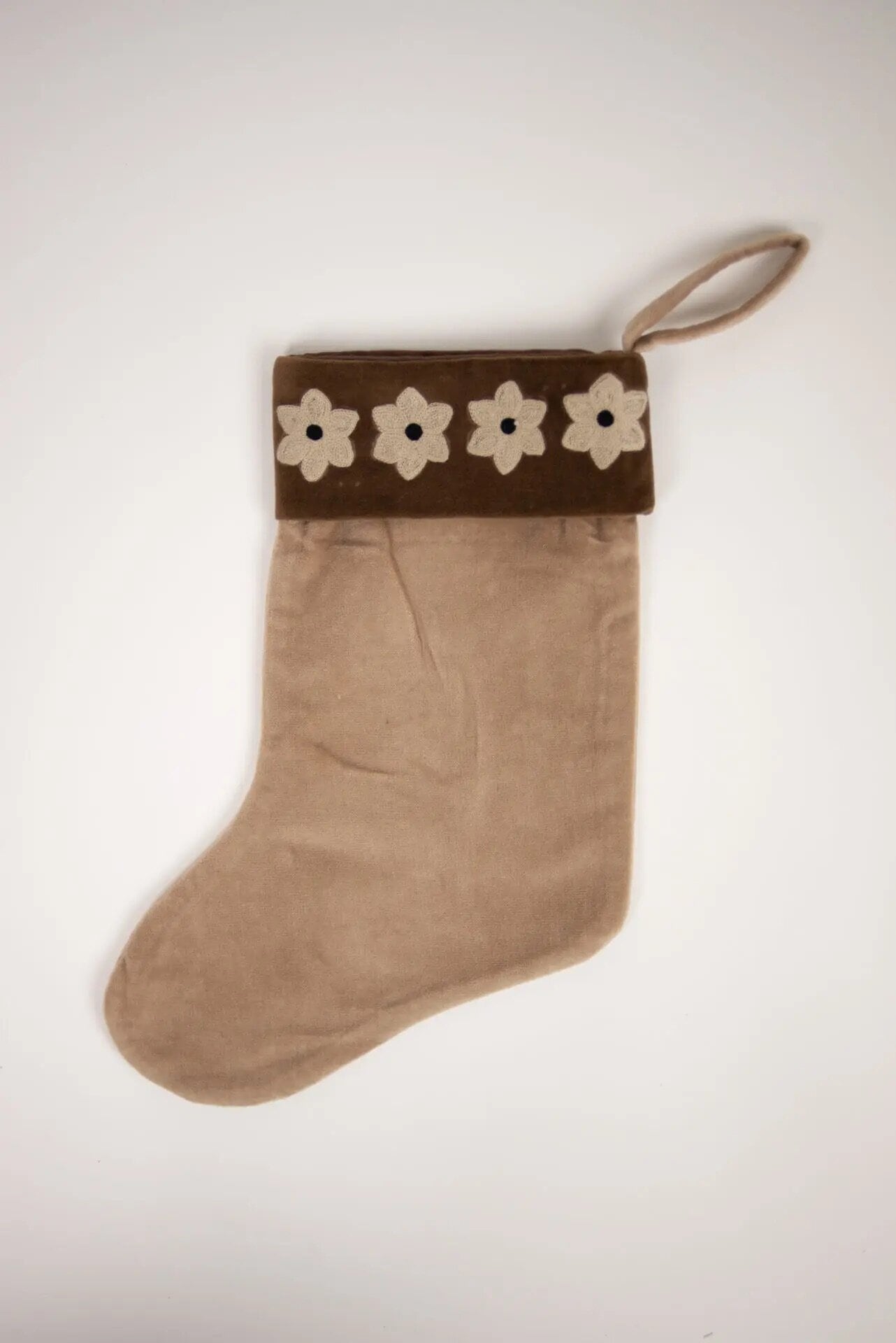 Christmas Stocking Daisy Beige/Brown
