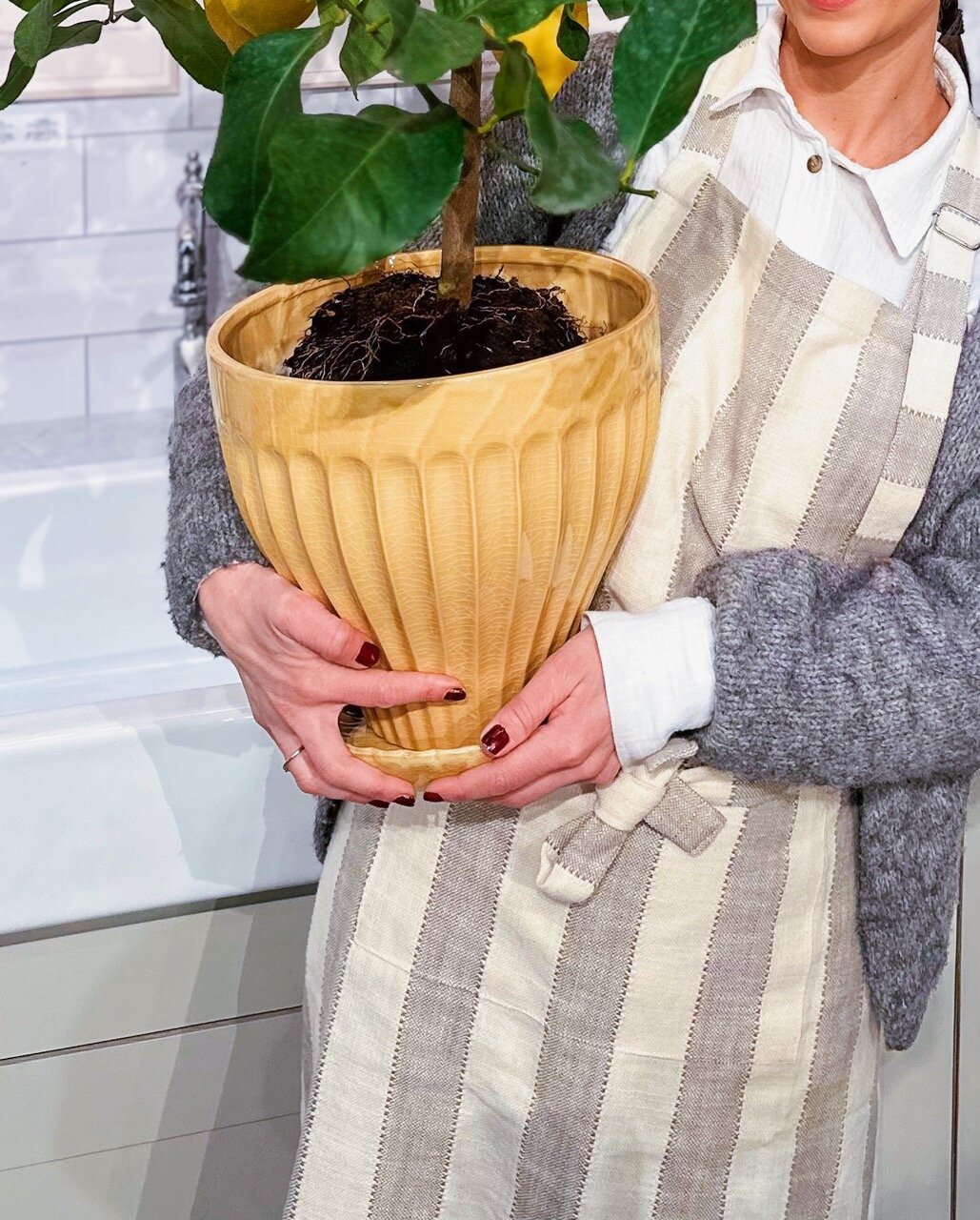 Pot Anna 25 cm Yellow