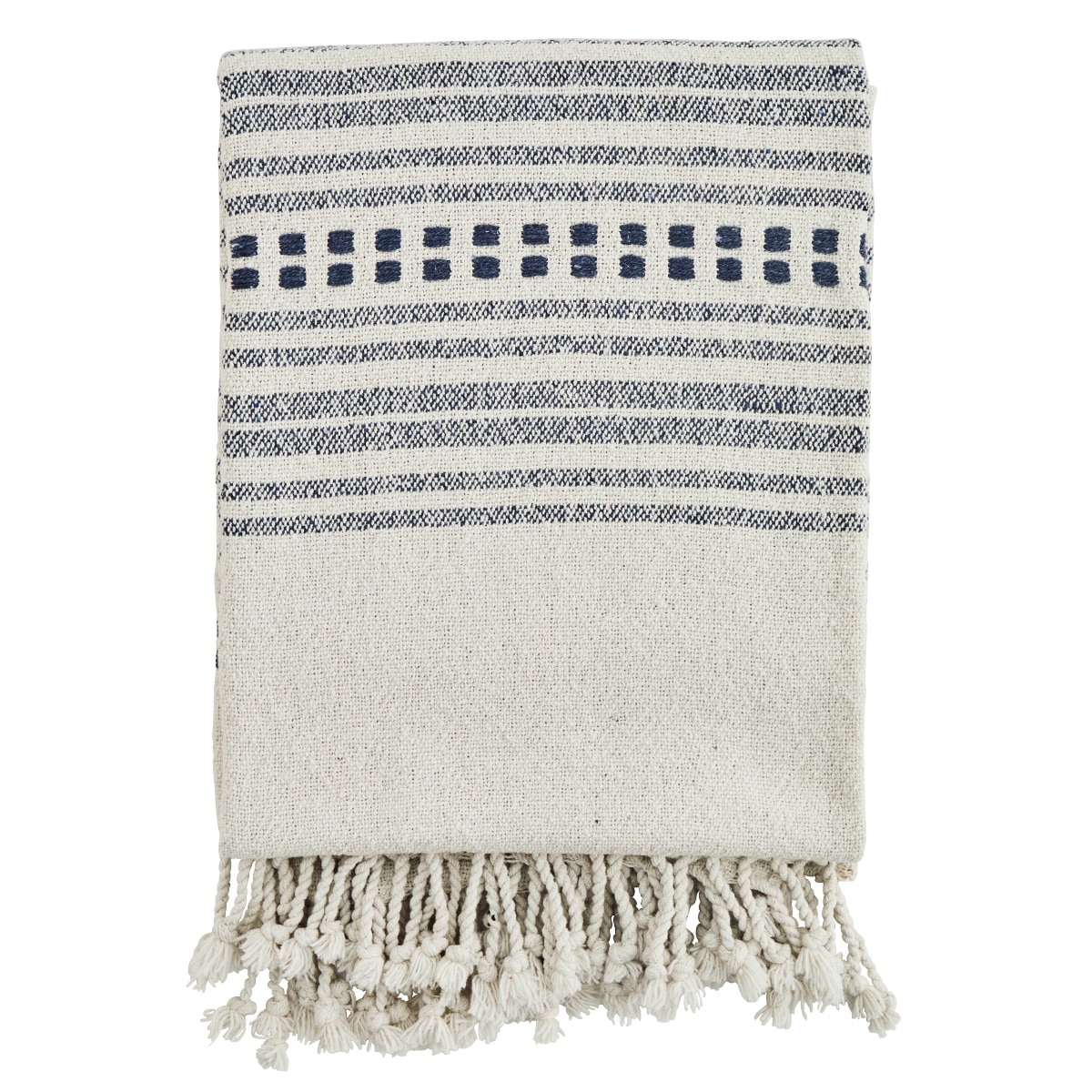Striped Woven Throw w. Fringes