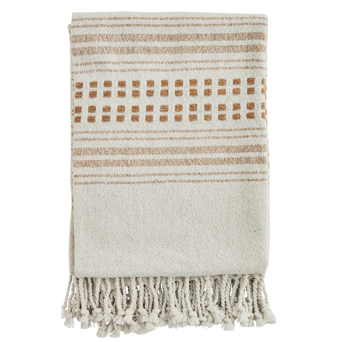 Striped Woven Throw w. Fringes