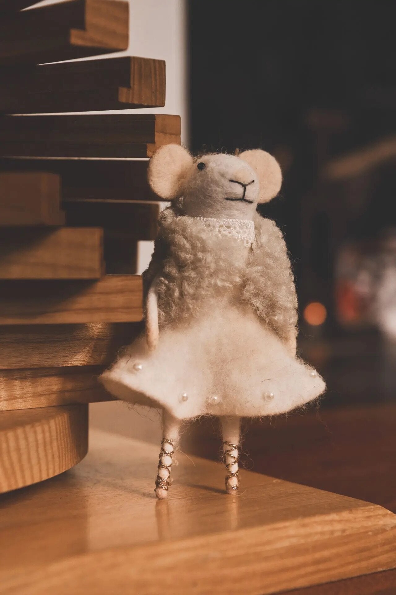 Mice White w. Christmas Stocking