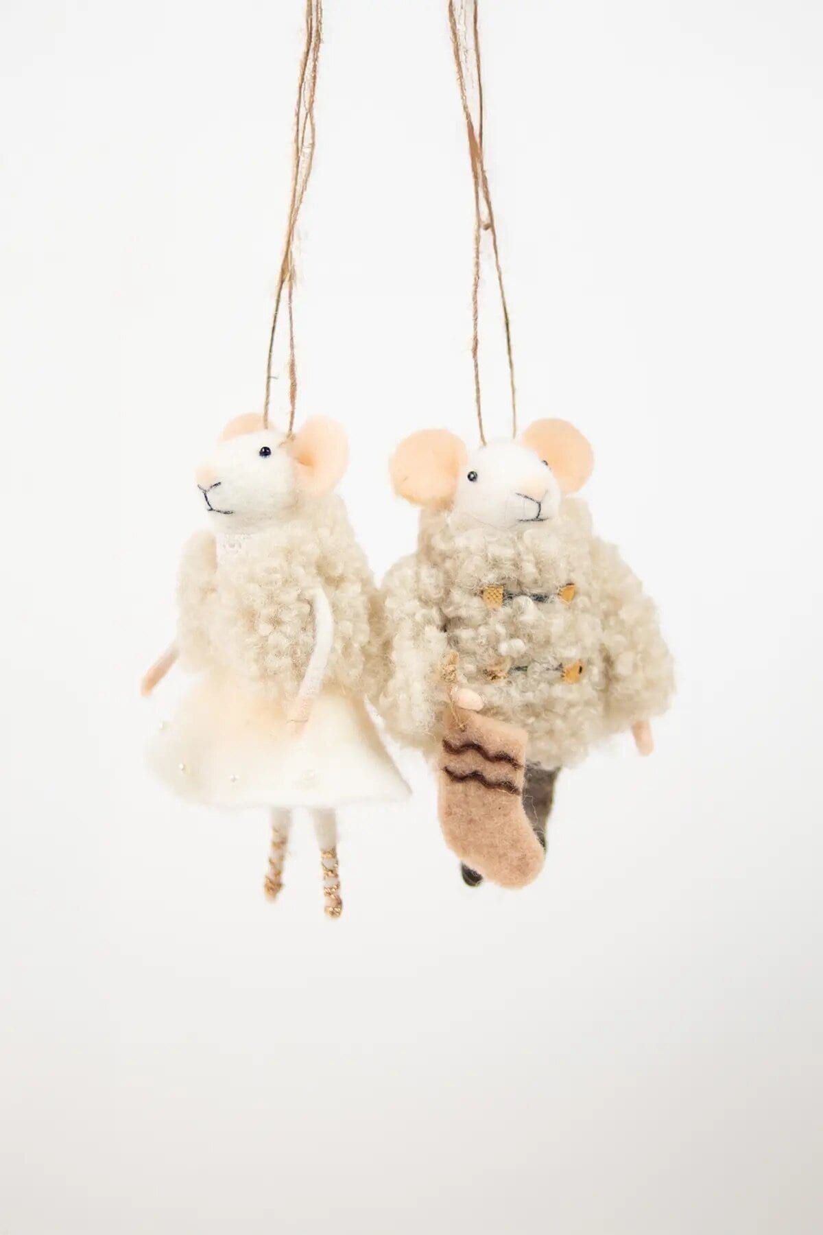 Mice White w. Christmas Stocking