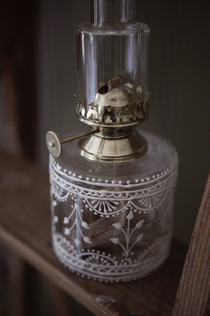 Kerosene Lamp Marja Straight White Small