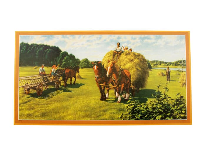 Tapestry Horses w. Hay Bales No. 04