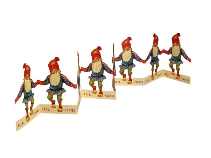 Fold Out Paper Row Dancing Santa