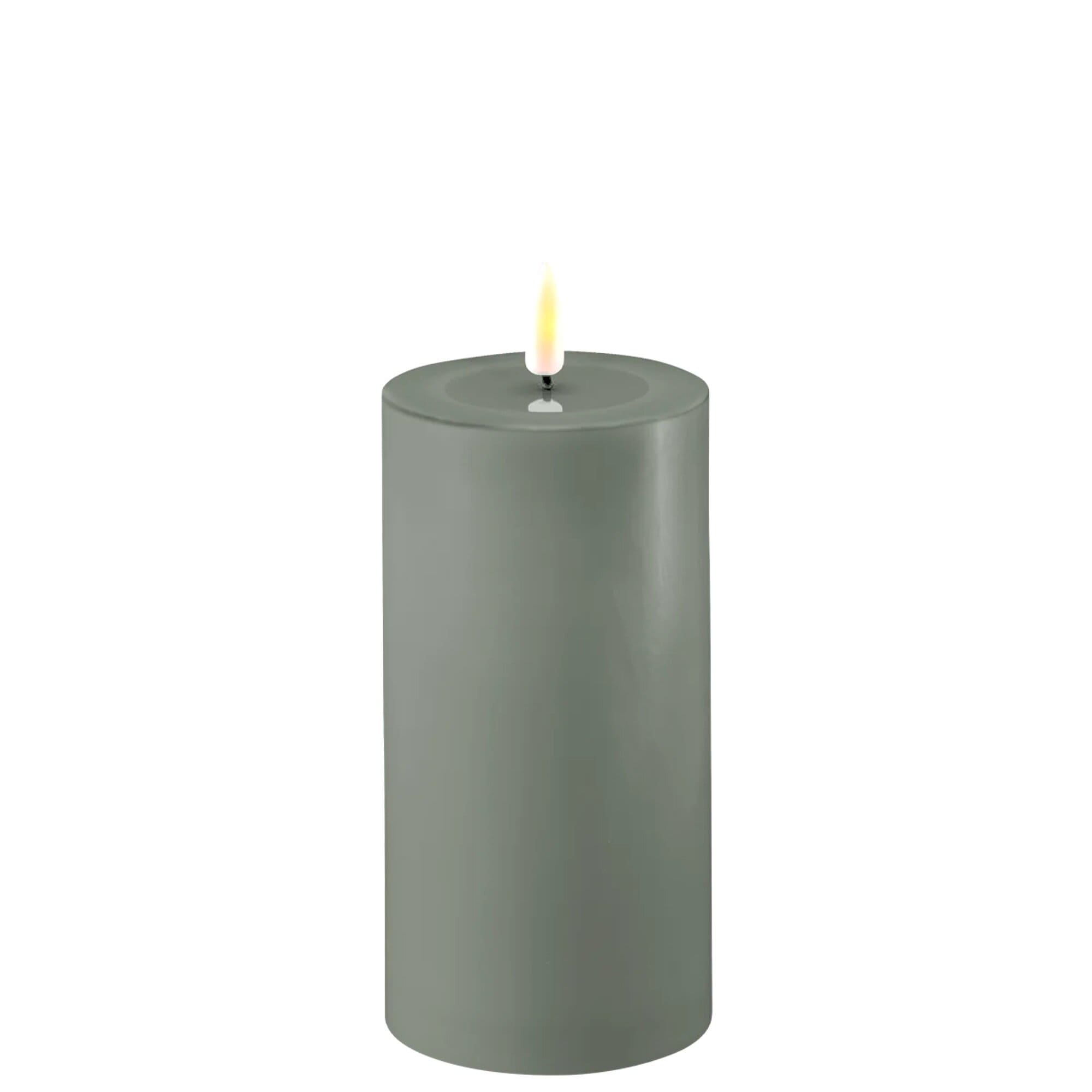 Pillar Candle Sage LED 15 cm