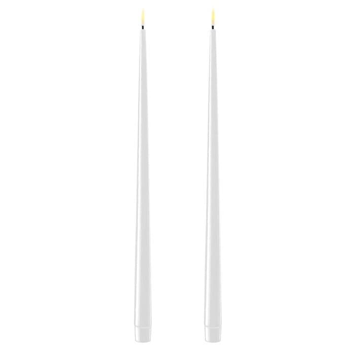 Antique Candle LED White Long Set of 2