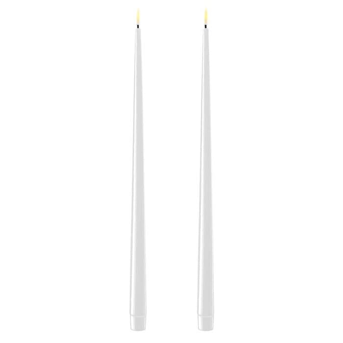 Antique Candle LED White Long Set of 2