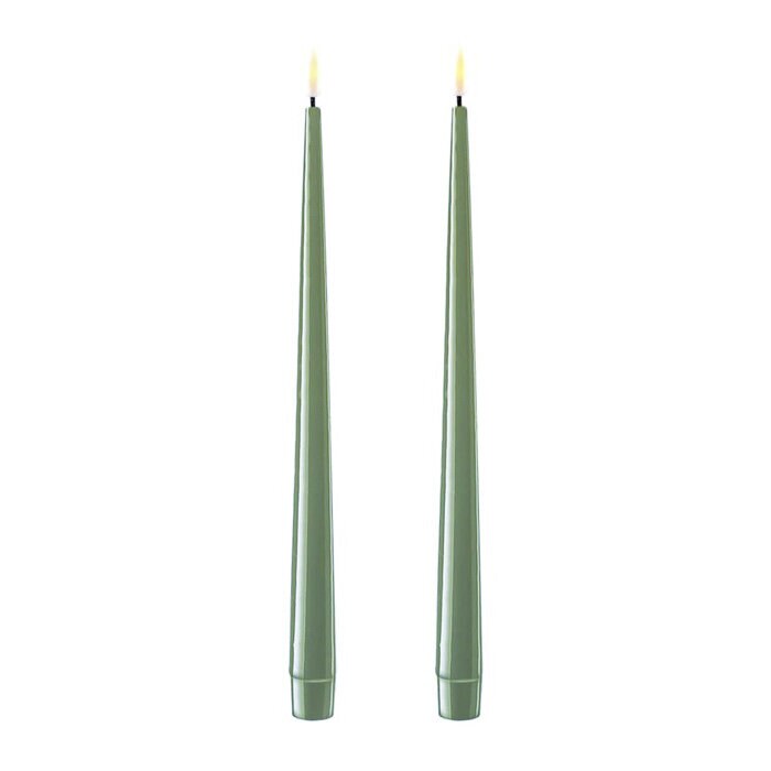 Antique Candle LED Olive Set of 2