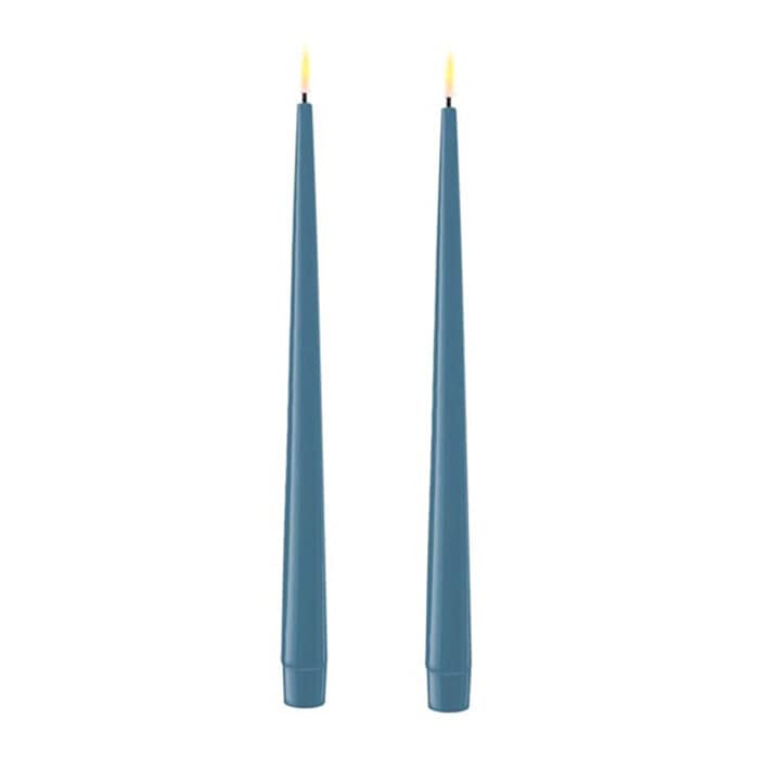 Antique Candle LED Ice Blue Set of 2