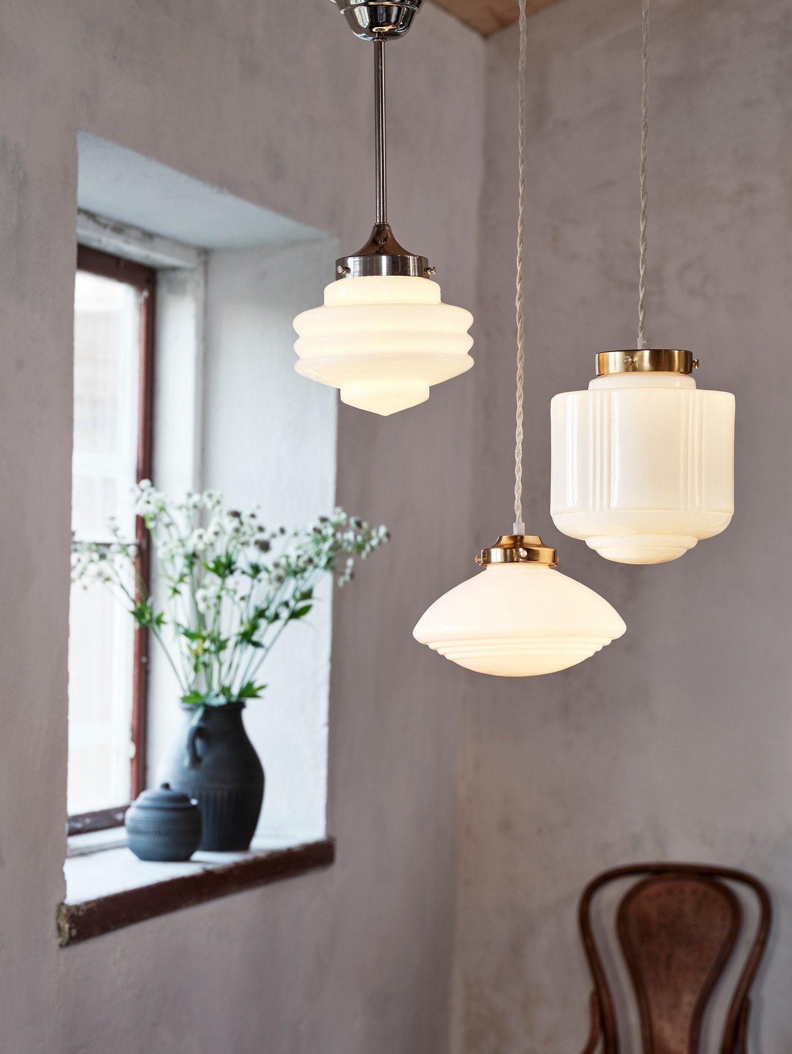 Pendant Lamp Daga Opal/Brass