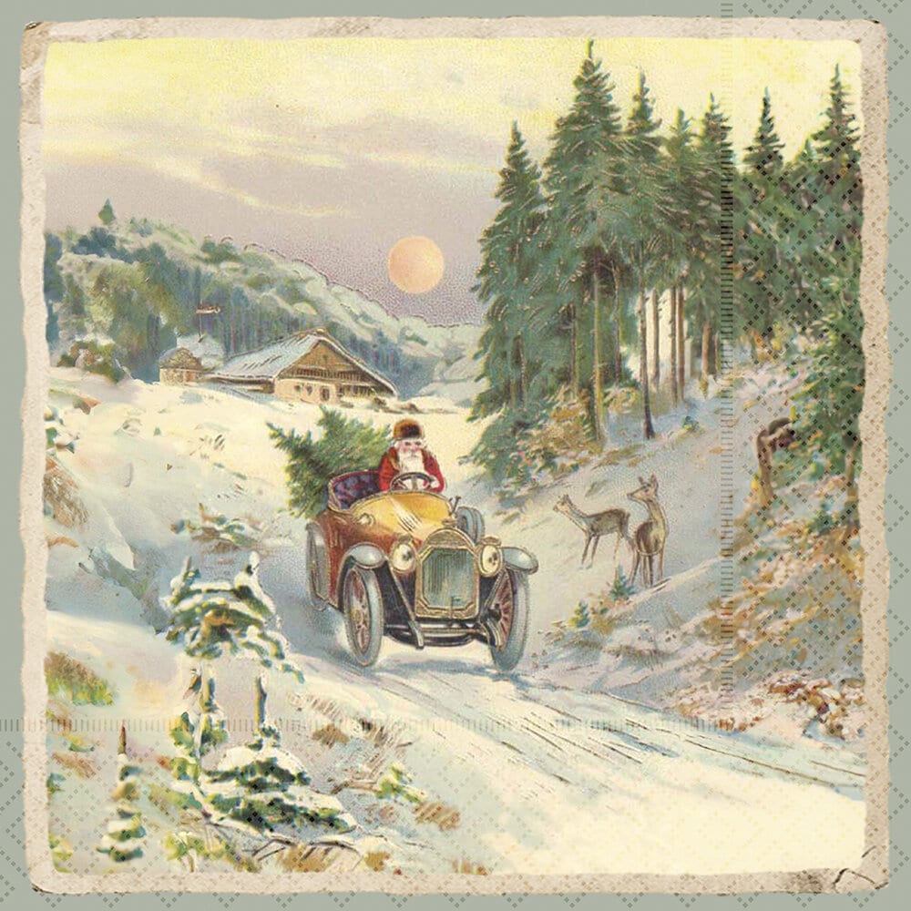 Napkin Santa Car Ride