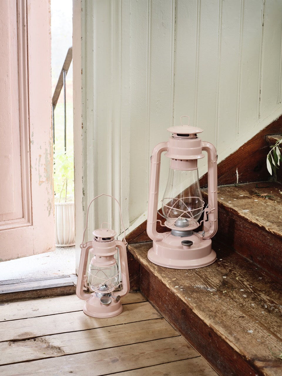 Hurricane Lantern Pink Small