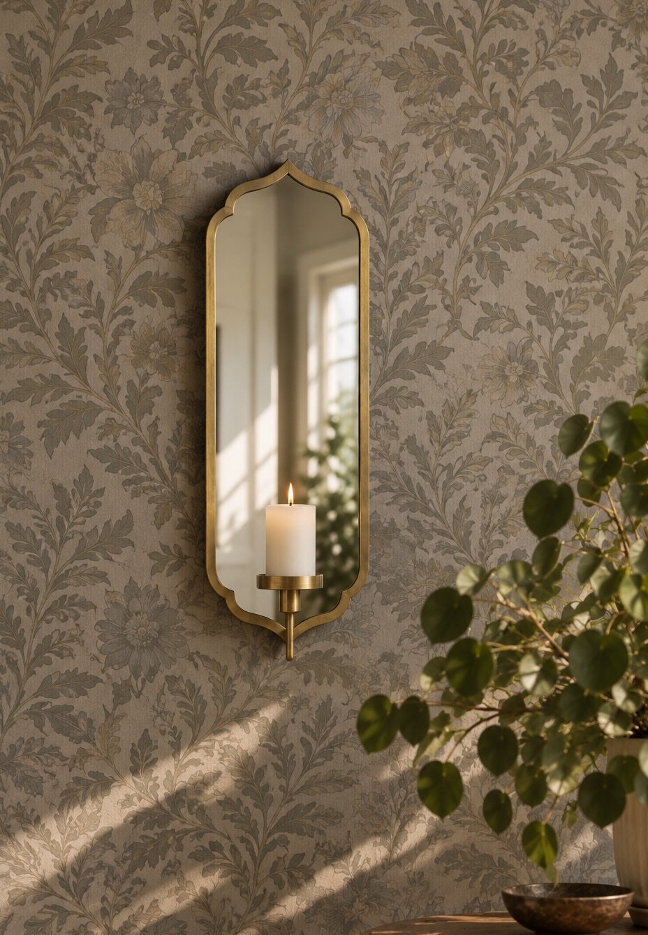 Mirror Sconce Elise - Antique Brass