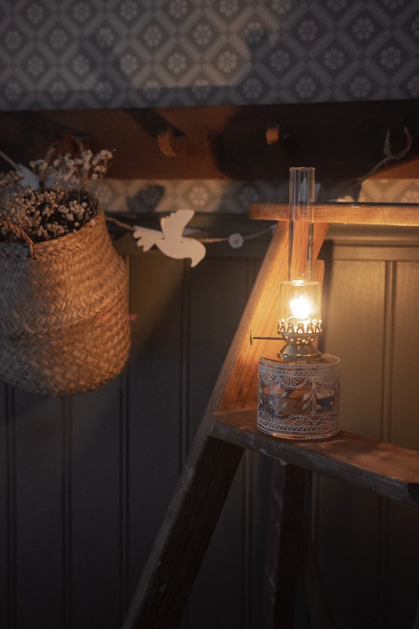 Kerosene Lamp Marja Straight White Small