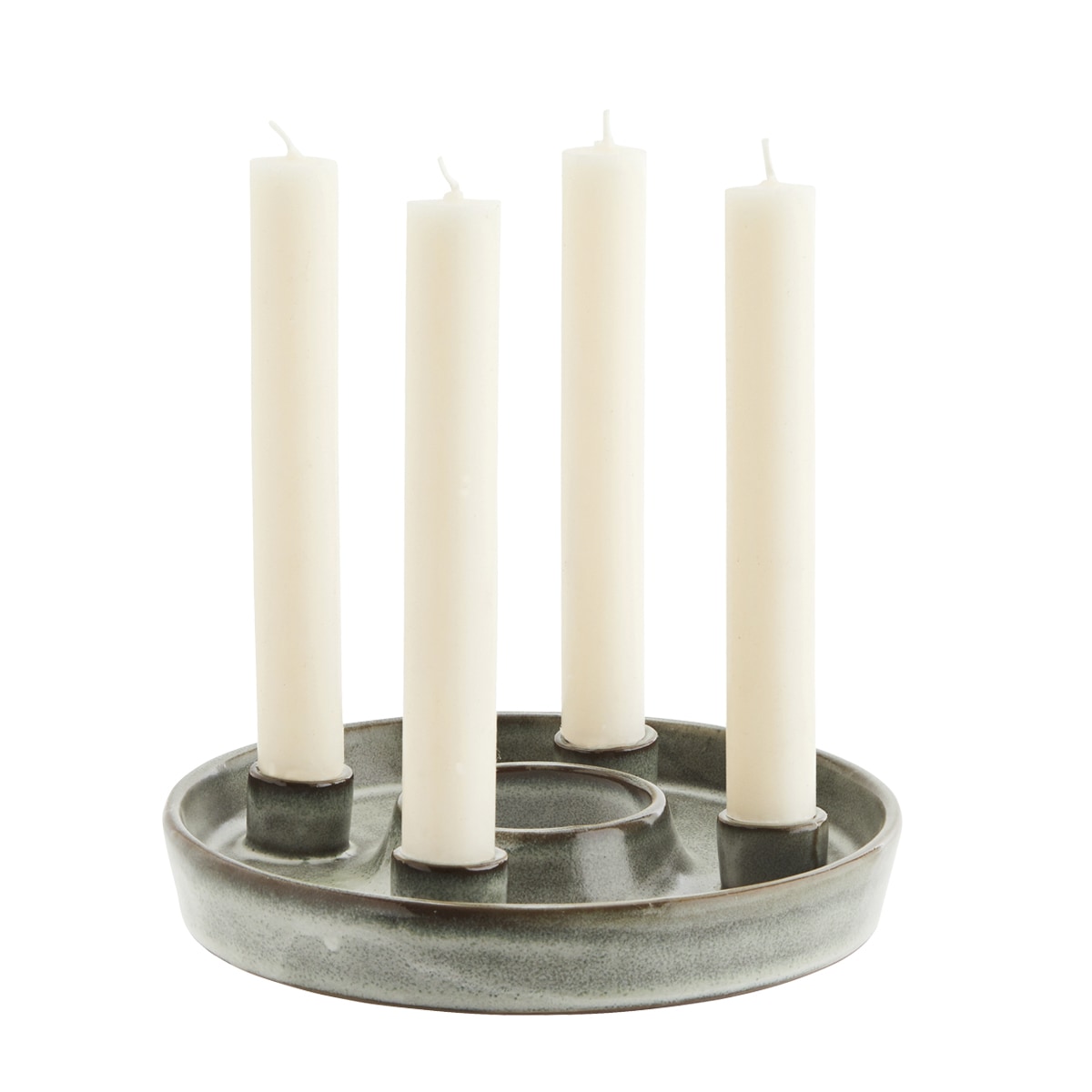 Round Candle Holder Green