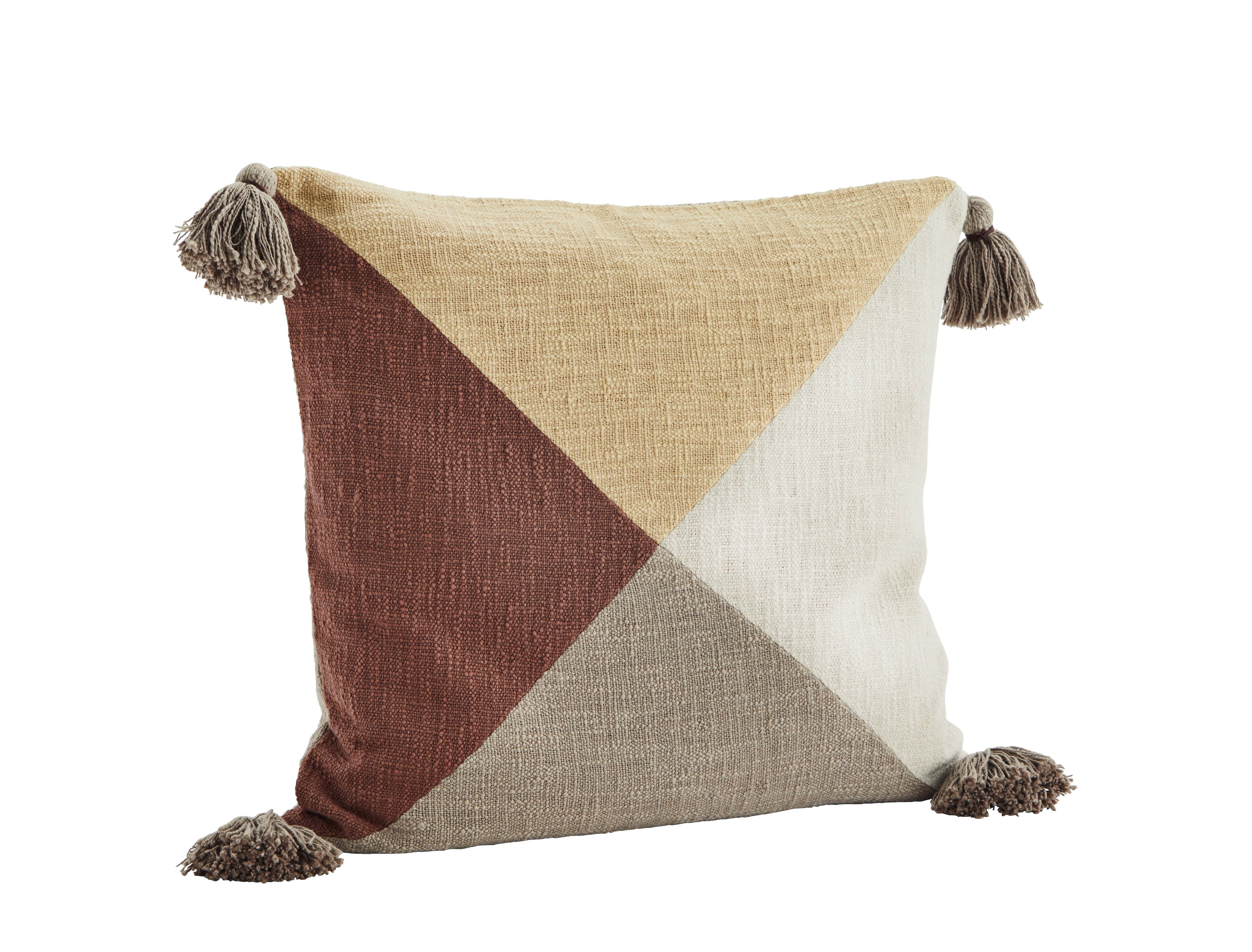 Cushion Cover Multicolored w. Tassels Rust Red
