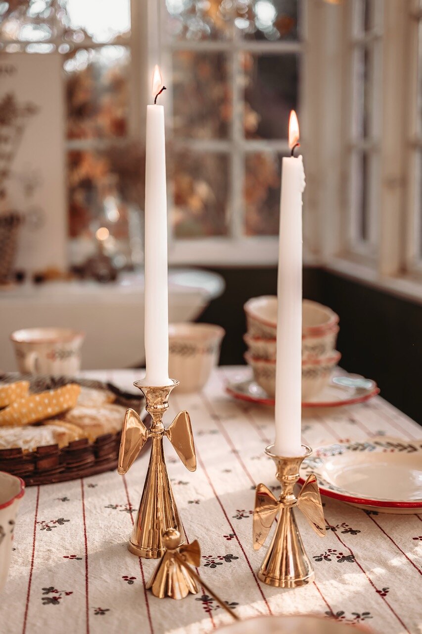 Candle Holder Angel Brass Tall