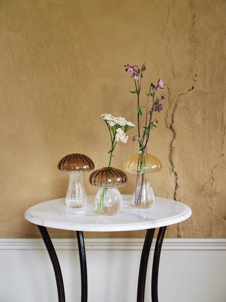 Decorative Vase Mushroom Yellow Tall